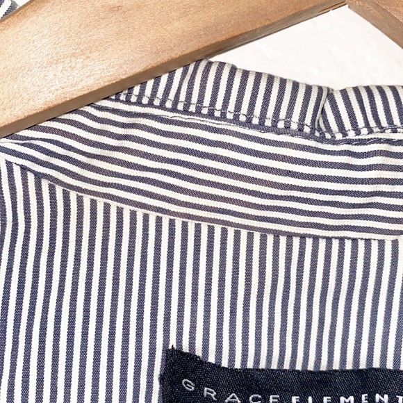 Grace Elements Shirt Sleeve Pin Striped Blazer - Picture 7 of 10